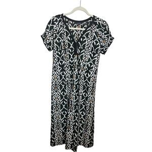 Acrobat Ikat Silk Midi Dress Sz. S